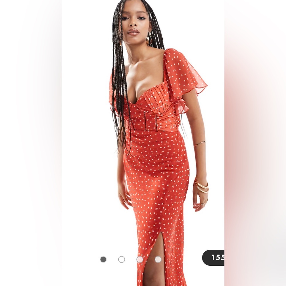 NWT ASOS Red Polka Dot Dress